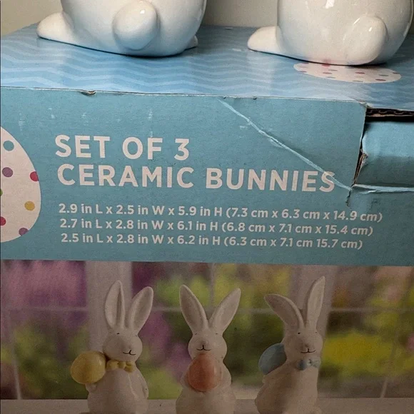 Bed Bath & Beyond Ceramic Bunnies Set - White, Yellow, Blue, Orange - Picture 4 of 4